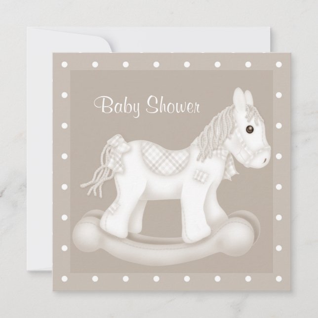 INVITACIÓN DE BABY SHOWER DE CABALLO DE ROCKING NE (Anverso)