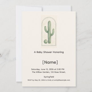 Invitación de Baby Shower de Cactus, Editable
