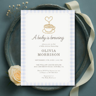Invitación de Baby Shower de Café Blue Boy Baby is