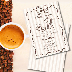 Invitación de Baby Shower de Café Dibujada a Mano