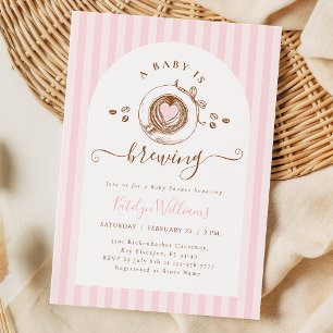 Invitación de Baby Shower de Café Rosa Bebé