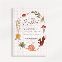 Invitación de Baby Shower de Calabacita a Cuadros