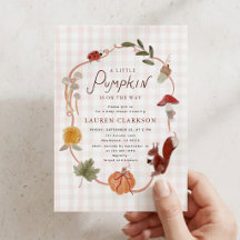 Invitación de Baby Shower de Calabacita a Cuadros
