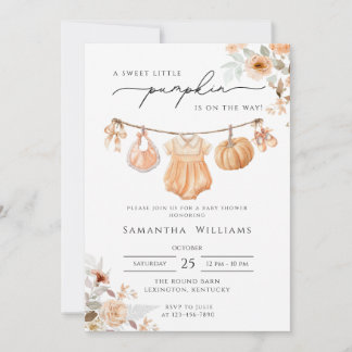 invitación de baby shower de calabacita, Calabacit