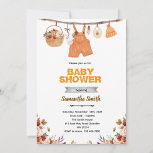 invitación de baby shower de calabaza