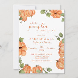 Invitación de Baby Shower de Calabaza Acuarela Hei