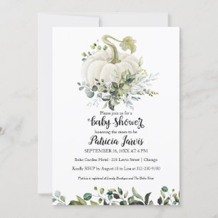 Invitación de Baby Shower de Calabaza con Verdor