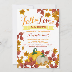invitación de baby shower de calabaza de otoño
