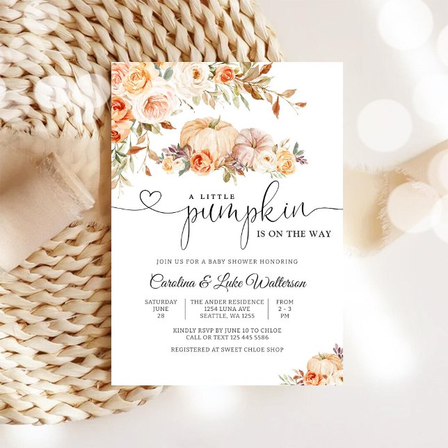 Invitación de Baby Shower de Calabaza de Otoño (Subido por el creador)