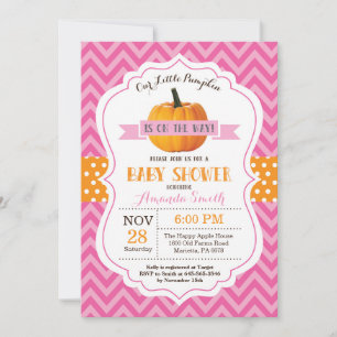 Invitación de Baby Shower de Calabaza de Otoño Che