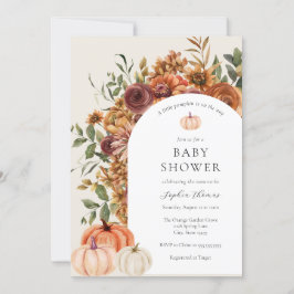 Invitación de Baby Shower de calabaza de otoño con