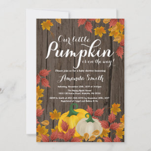 invitación de baby shower de calabaza de otoño rús
