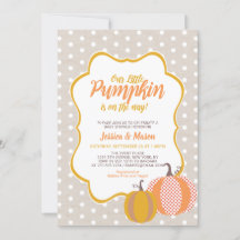 Invitación de Baby Shower de Calabaza de Otoño Rús