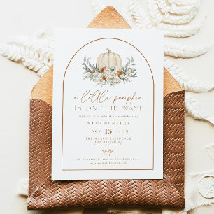 Invitación de Baby Shower de Calabaza, Floral de O