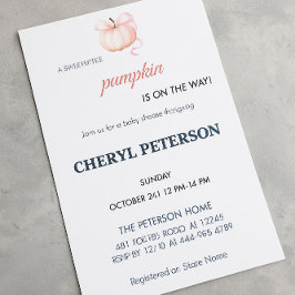 Invitación de Baby Shower de Calabaza - ¡Linda y P