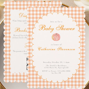 Invitación de Baby Shower de Calabaza Naranja Dobl