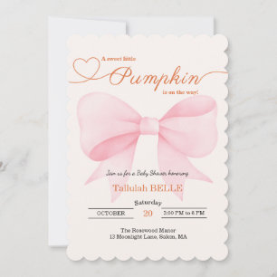 Invitación de Baby Shower de calabaza pequeña - Bo
