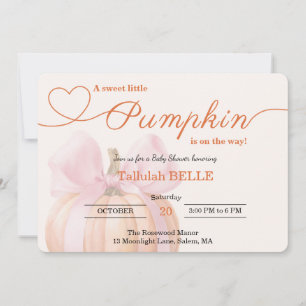 Invitación de Baby Shower de calabaza pequeña - Bo