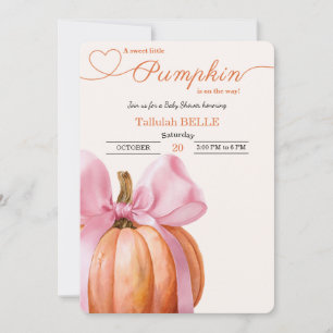 Invitación de Baby Shower de calabaza pequeña - Bo