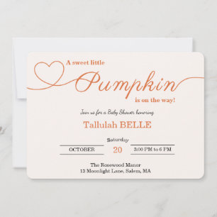 Invitación de Baby Shower de calabaza pequeña - Bo