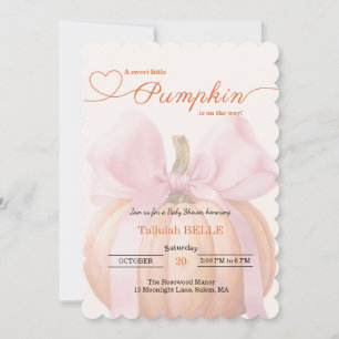 Invitación de Baby Shower de calabaza pequeña - Bo