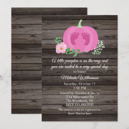 Invitación de Baby Shower de calabaza rosa de made