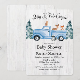 Invitación de Baby Shower de Camión de Animales de