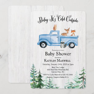 Invitación de Baby Shower de Camión de Animales de