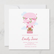 Invitación de Baby Shower de Carpincho Dulce Niña