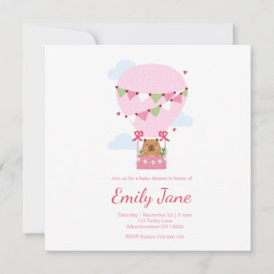 Invitación de Baby Shower de Carpincho Dulce Niña