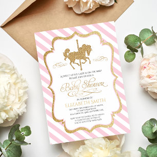 Invitación de Baby Shower de Carrusel