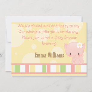 Invitación de Baby Shower de cerdo de granja Diddl