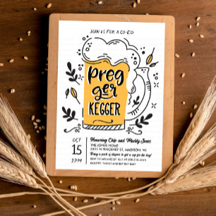 Invitación de Baby Shower de cerveza Pregger Kegge