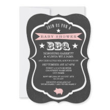 Invitación de Baby Shower de Chalkboard / Chica