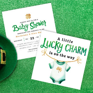 Invitación de Baby Shower de Charm Square Lucky