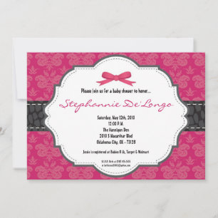 Invitación de Baby Shower de Cheetah Damask de col
