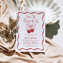 Invitación de Baby Shower de Cherry On Top Coquett