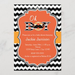 Invitación de Baby Shower de Chevron de Halloween 