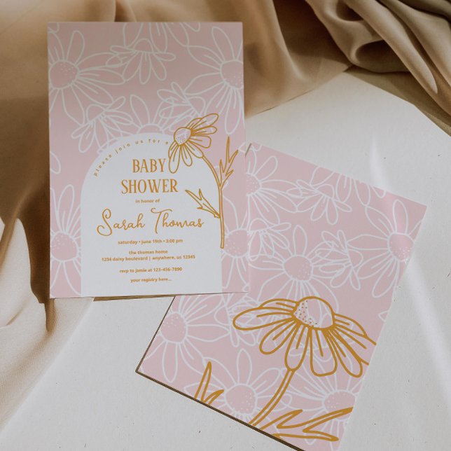 Invitación de Baby Shower de Chica de margarita mi (Subido por el creador)