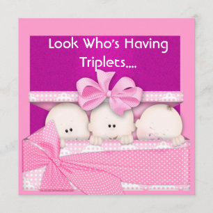 INVITACIÓN DE BABY SHOWER DE CHICAS TRIPLETS