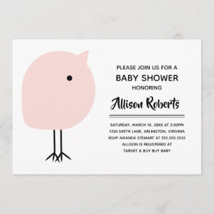 Invitación de Baby Shower de Chick moderno de medi