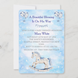 Invitación de baby shower de Chinoiserie Azul