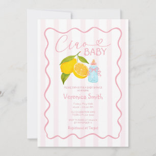 Invitación de Baby Shower de Ciao a Pink Lemon Ita