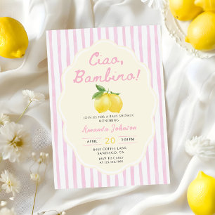 Invitación de Baby Shower de Ciao Bambino Limón Ro