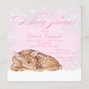 Invitación de Baby Shower de ciervo cervatillo en 