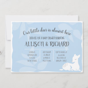 Invitación de Baby Shower de Ciervo Dear Baby Gard