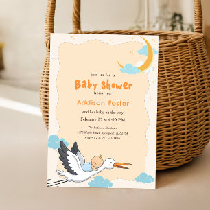 Invitación de Baby Shower de Cigüeña Especial