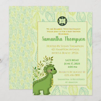 Invitación de Baby Shower de Cine Green Boy