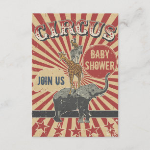 Invitación de Baby Shower de Circo Retro