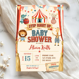 Invitación de Baby Shower de Circo Step Right Up